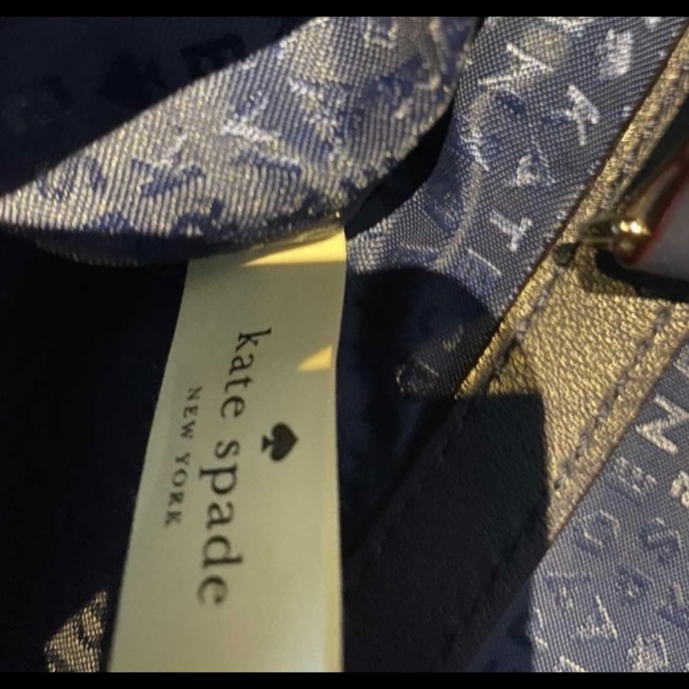 ♠️ Kate Spade ♠️ Hamilton Heights Cody Navy “Off Shore” Leather Backpack - Picture 6 of 8